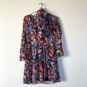 RESA Iris Bow Dress Black Floral Mini